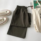 Pants Women High Waist Trousers Solid Basic Drawstring All-match Casual Streetwear Chic Spring Lace-up Bow Simple