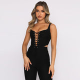 hirigin Sexy Fashion Lace Up Bandage Bodycon Crop Top 2022 Summer Clothes for Women Black White Corset Tank