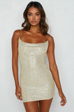 Woherb Sexy Sequins Straps Sleeveless Mini Dress 1127-0-Outfit