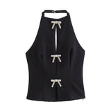 Summer New Bow Ornament Hanging Neck Repair Small Waistcoat Woman