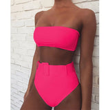 High Waist 2021 New Sexy Bikinis Set Swimwear Women Swimsuit Bandeau Swimming For Bathing Suit Woman