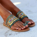 Artisanal Sandals Flip-Flops Handmade Greek Style Boho Flip Flop Sandals Streetwear Fashion Shoes Women Chaussures