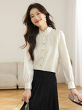 Spring Dress New French Long-Sleeved Shirt Women's Lace Collar Chic Commuter Blouse Fashion Shirt