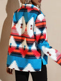 Fashion Print Turndown Collar Long Sleeve