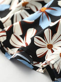 Women Summer Chiffon Printed Dress Elegant Gentle Big Size Floral Splicing Dress QT1850-Outfit