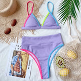 Black Bikini Set High Waist Swimsuit Women Push Up Bikini Sexy Swimwear Halter Bandage Bathing Suit Solid