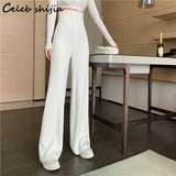 Wide Leg Pants Women Trousers High Waisted Streetwear Straight Pant Women Korean Business Elegant Clothes Summer