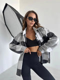 New Casual Long-Sleeved Open Shirt Plaid Shirt For