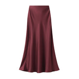 Lustrous Silky Silky Dress Half-Dress Women's Summer Long Fishtail Skirt High-Waisted Thin-Butt