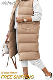 Single-Breasted Top Casual Fashion Mid-Length Autumn Winter Ladies Solid Color Polo Collar Slim Fit Vest Coat Sleeveless-Outfit
