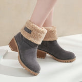 Winter Boots Women Snow Booties Ladies Mid Calf Boots Warm Platform Boot Fur Suede Woman Ankle Shoes Plus