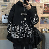 Oversized Sweatshirts Women Gothic Printed Black Couple Hoodies Hip Hop Cool O-neck Autumn Men's Pullovers