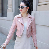 Leather Jacket Woman 2021 New Spring Autumn Women Zipper Short Coat Female Black Punk Bomber Faux Leather Outwear