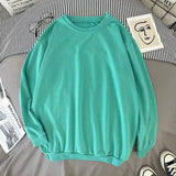 100% Cotton Women Sweatshirt Casual O Neck Plus Size Tops Simple Long Sleeve Fall Ladies Solid Oversize Fashion Tops