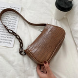 New Trend Women's Shoulder Bag PU Leather Milk Tea Color Underarm Bag 2021 Fashion Elegant Sling Handbag Zipper Small Square
