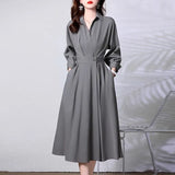 And Autumn 2025 New Korean Version Of The White Wave Dot Shirt Women's Sleeves Loose Casual Cotton-Song V-Neck