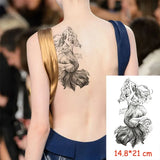 Waterproof Temporary Tattoo Sticker Horse Big Animal Hair Tatoo Water Transfer Fake Tatoo Flash Tatto Woman Man Kid 14.8*21