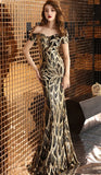 Formal Sequin Off Shoulder Long Evening