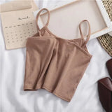 Women Sling New Summer Fashion All-match Soft Chic Crop Top Womens Casual Knitting Camis Breathable Slim High
