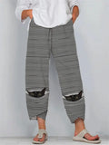 Cute Cartoon Print Women's Pants 2021 Spring Casual Elastic Waist Trousers Oversize Loose Beach Wide Leg Pants Plus Size