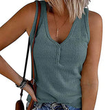Women's Summer Breasoned Slim Knit Vest Solid Color V-Neck Sleeveless Top For Women-Outfit