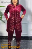 Piece Set Women Tracksuit Velvet Clothes African Dresses for Women 2023 Party Diamond Bead Tops Pants Suits Outfit Plus Size-Outfit