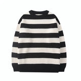 Striped Knitted Sweater Casual Oversized Pullovers Tops Harajuku Loose Warm Jumper Teen Gril Women Sweaters