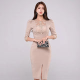 Version Of Temperament To Wear Long-Term Knitted Dress With Waist Knitted Dress Women's Clothing Early Autumn New Sweater