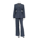 Woherb Women's Wear 2024 Spring High Collar Waist Suit Jacket Casual Pants Design Sense Suit Suit-Outfit