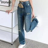 Women Wide Leg High Waist Streetwear Vintage Washed Retro Summer Thin Loose New All-match Fashion Female Trousers Korean-Outfit
