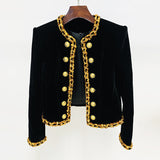 Star Fashion New Heavy Industry Nail Polish Velvet Short Jacket Jacket