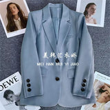 Green Suit Jacket Woman 2025 Spring And Autumn New Leisure Temperament High-End Sense Fried Street Small Suit Suit