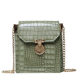 Luxury Designer Women's Messenger Bag Crocodile Pattern Lock Portable Chain Bag 2022 New Product One-shoulder Mobile Phone