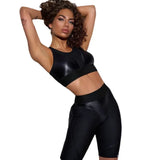 Woherb Hip Yoga Suit Women's Fitness Suit Bra Net Color Buttock Shorts Yoga Suit-Outfit