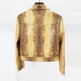 New Star Fashion Snake Leather Leather Jacket Jacket Horn