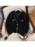 Chic Vintage Casual Jacket Coat Women's Autumn and Winter Aesthetics Fashion All-Match Loose Single Breasted Coat Lady-Outfit