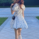 Dress Women Chic Backless Design Vacation Mini Vestido Mujer Y2k Lovely Schoolgirl Sundress Short Sleeve Ins Trendy Basic-Outfit
