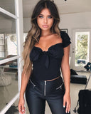 New Women Sexy Off Shoulder Casual Bralet Top Lotus Leaf Lace Vest Summer Fashion Female Tops Crop