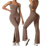Women's Sleeveless Horn Jumpsuit Sexy Bare Back Vest Tightening Hip Yoga