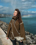Women's Clothing 2025 Autumn And Winter New Fashion Wool Coat Thick Loose With Scarf Tid