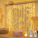 100/200/300 LED Curtain String Light Flash Fairy Garland Christmas Decorations for Home Bedroom Ornament 2022 Happy New