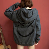 Smile Hoodies 2019 Winter Hip Hop Print Oversized Sweatshirts Fashion Patchwork Unisex Couple Streetwear Men Women