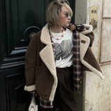 Autumn And Winter New Women's Fashion Loose Warm Retro Lamb Wool Coat