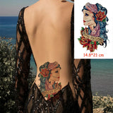 Waterproof Temporary Tattoo Sticker Sexy Letter Pattern Totem Tatoo Water Transfer Fake Tatoo Flash Tatto Woman Man 14.8*21