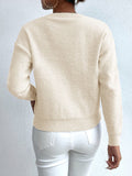 And Autumn Women's Fashion Round Collar Collar Knitted Sweater Thread Solid Color Top