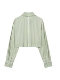 2023 Women Summer Short Shirts Blouses Tops Casual Striped Loose Female Elegant Street Poplin Top Clothing-Outfit