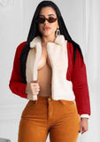 Winter Casual Contrast Sherpa Long Sleeve