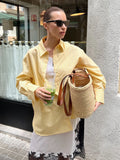 Summer In Women's Long-Sleeved Loose Striped Silk Shirt Personality Street