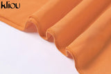 Kliou Pleated Woven Skirt For Women Harajuku Sexy Oversized Casual Clothing Irregular Shape Side Lace Casualwear Female