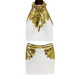 Star Fashion New Heavy Industry Nails Studded Metal Chip Hanging Neck Vest